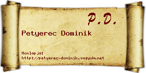 Petyerec Dominik névjegykártya